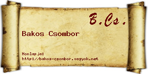 Bakos Csombor névjegykártya